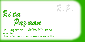 rita pazman business card